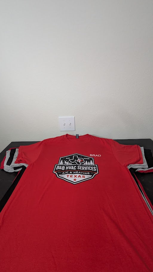 Custom red apparel shirt