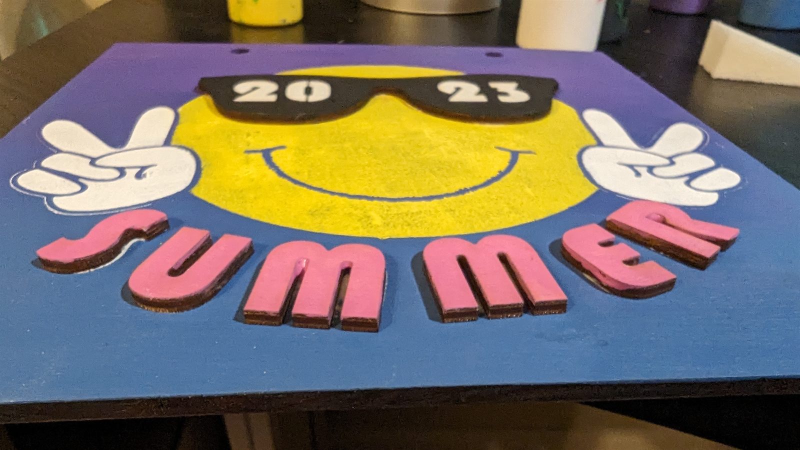 Finished colorful summer project sample for a group event